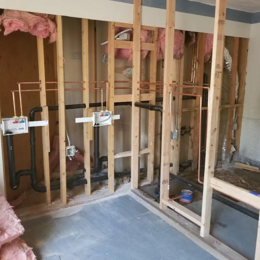 Copper pipe rough-in and plumbing installation in Spearfish